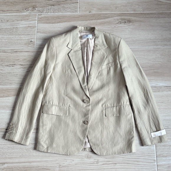 ARITZIA Babaton New Agency Linen Blazer in Humus Beige - Picture 1 of 10